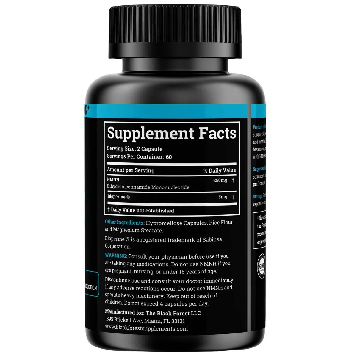 Black Forest NMNH 250MG | Enhanced with BioPerine® for 3X Absorption - Image 6